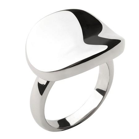 Stainless Steel Hi-polish Oval Ring - INOX - Click Image to Close